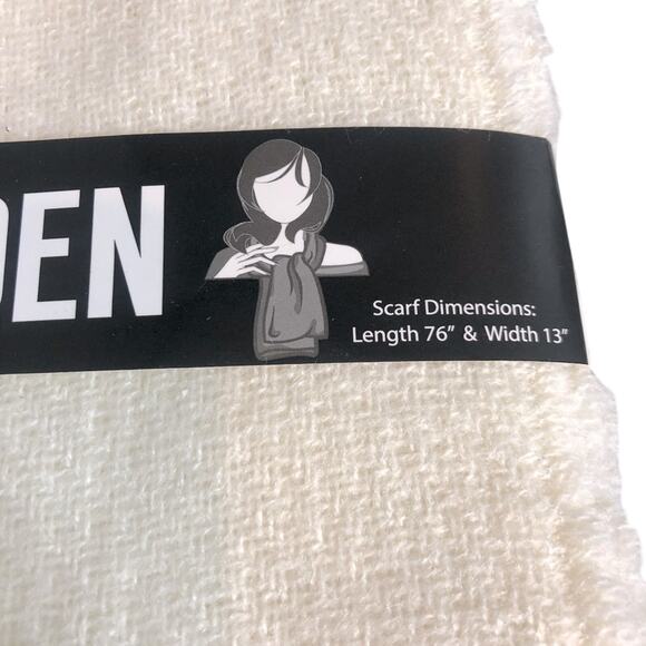 NWT Steve Madden Fringe Logo Scarf 76 x 13 - Picture 4 of 5